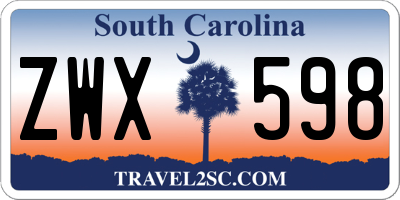 SC license plate ZWX598