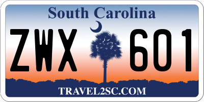 SC license plate ZWX601