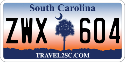 SC license plate ZWX604