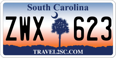 SC license plate ZWX623