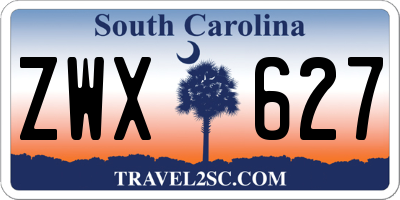 SC license plate ZWX627