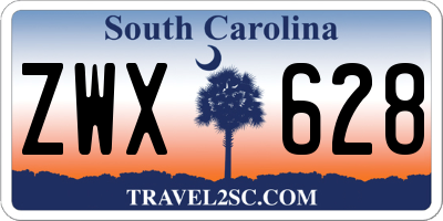SC license plate ZWX628