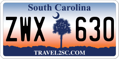 SC license plate ZWX630