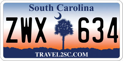 SC license plate ZWX634
