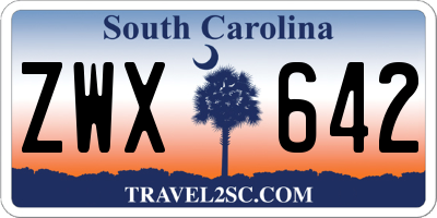 SC license plate ZWX642