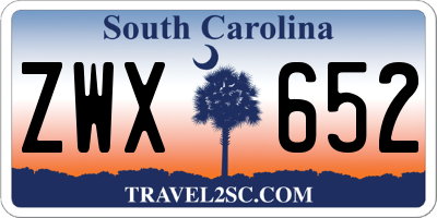 SC license plate ZWX652