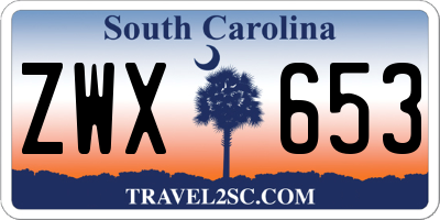 SC license plate ZWX653