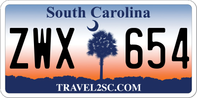 SC license plate ZWX654