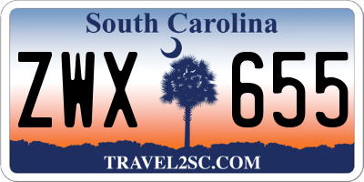 SC license plate ZWX655