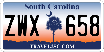 SC license plate ZWX658