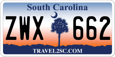 SC license plate ZWX662