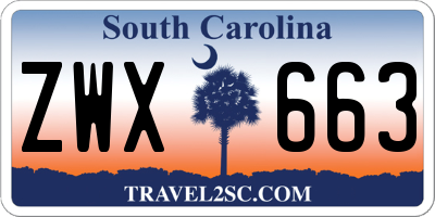 SC license plate ZWX663