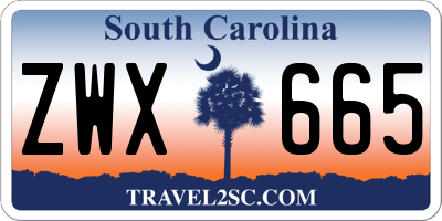 SC license plate ZWX665