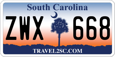 SC license plate ZWX668