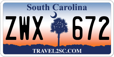 SC license plate ZWX672