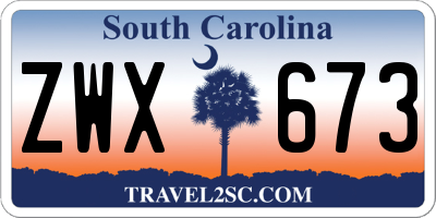 SC license plate ZWX673