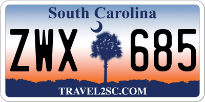 SC license plate ZWX685