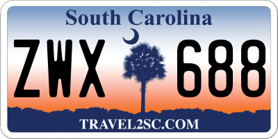 SC license plate ZWX688