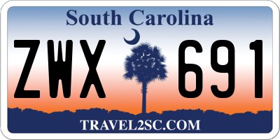 SC license plate ZWX691