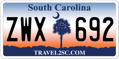SC license plate ZWX692