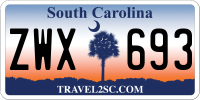 SC license plate ZWX693