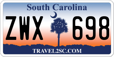 SC license plate ZWX698