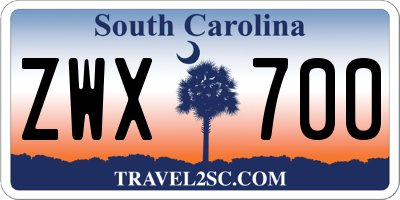 SC license plate ZWX700