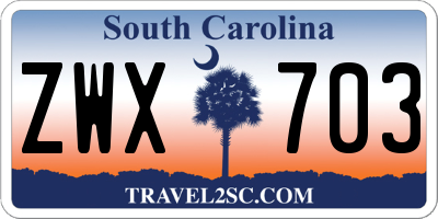 SC license plate ZWX703