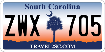 SC license plate ZWX705