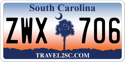 SC license plate ZWX706