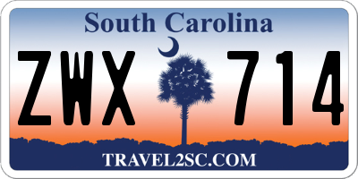 SC license plate ZWX714