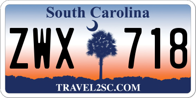 SC license plate ZWX718