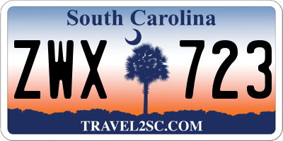 SC license plate ZWX723