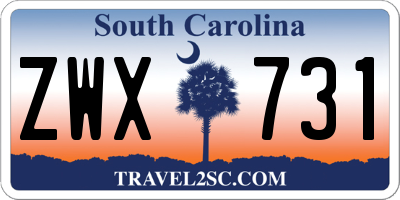 SC license plate ZWX731