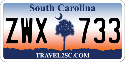 SC license plate ZWX733