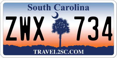 SC license plate ZWX734