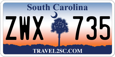 SC license plate ZWX735