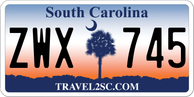 SC license plate ZWX745