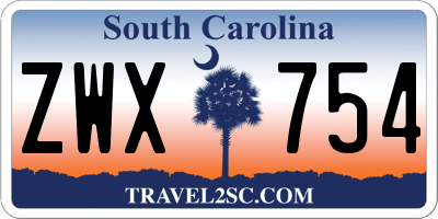 SC license plate ZWX754