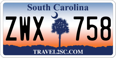 SC license plate ZWX758