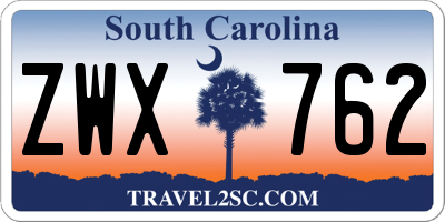 SC license plate ZWX762