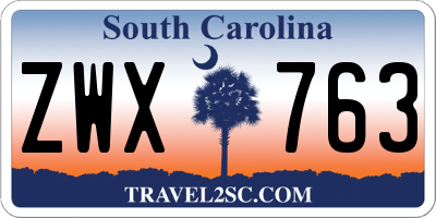 SC license plate ZWX763