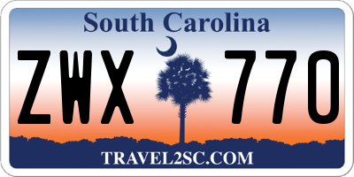 SC license plate ZWX770