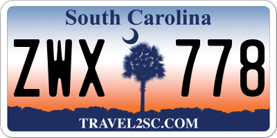 SC license plate ZWX778