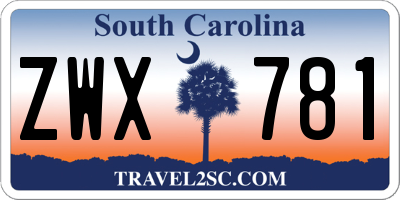 SC license plate ZWX781