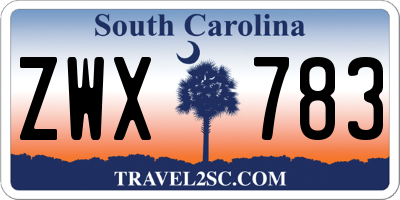 SC license plate ZWX783