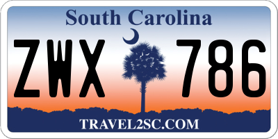 SC license plate ZWX786