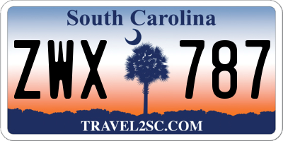 SC license plate ZWX787