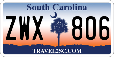SC license plate ZWX806