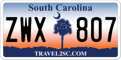 SC license plate ZWX807
